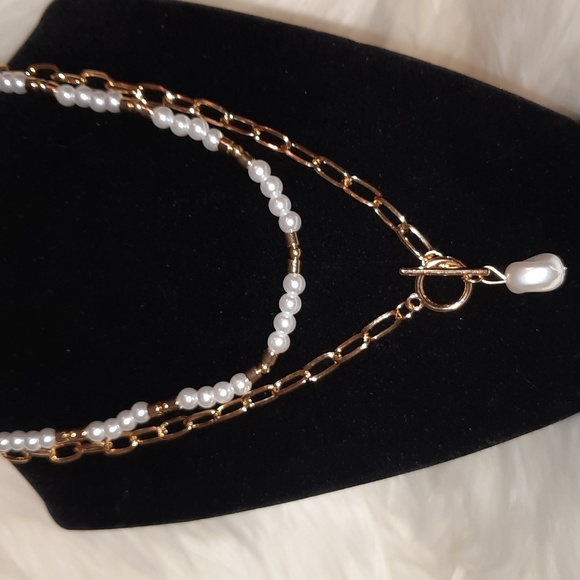 2pcs Gold Faux Pearl Charm Buckle Necklace - Picture 4 of 15